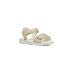 Sandali oro da Bambina con fiori e chiusura a strappo Lumberjack