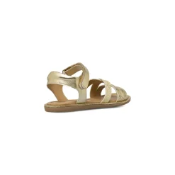 Sandali Oro da Bambina con paillettes e fiori traforati Dieci Baci