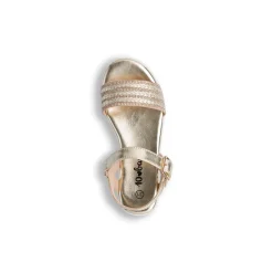 Sandali oro e bianco con zeppa 4 cm da Bambina e Ragazza Dieci Baci