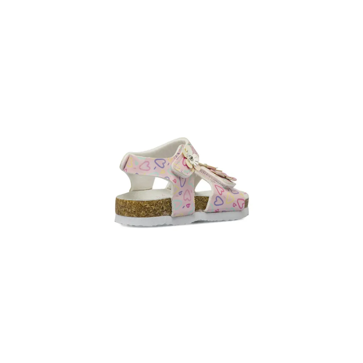 Sandali primi passi Bambina rosa con cuori e fiori glitter Settenote