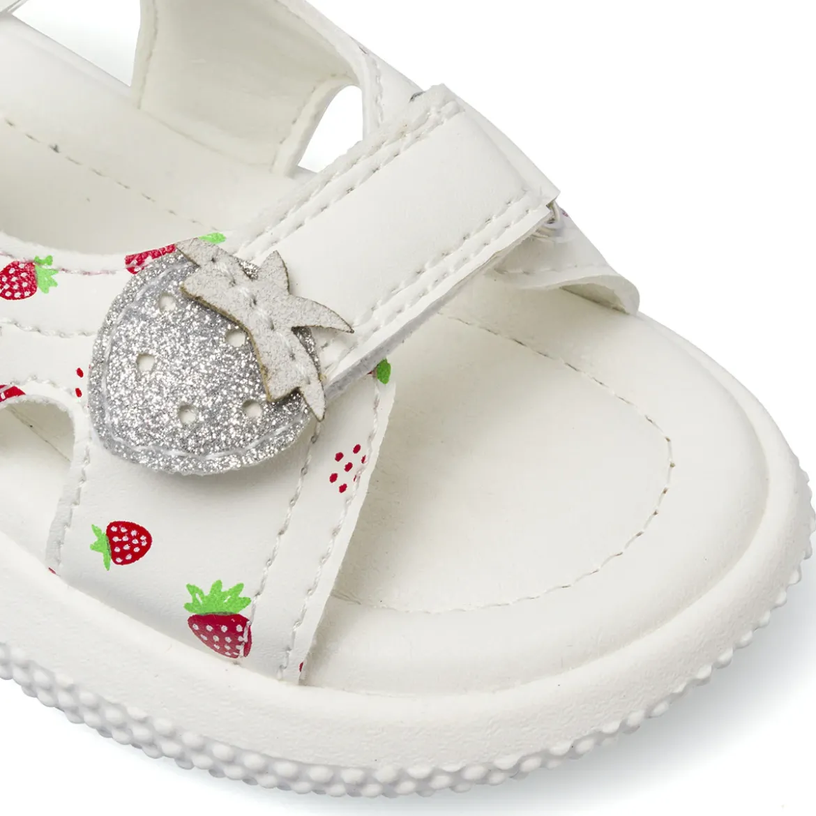 Sandali primi passi bianchi da Bambina con fragole Le scarpe di Alice