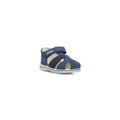 Sandali primi passi blu da Bambino effetto denim con strappo Primigi
