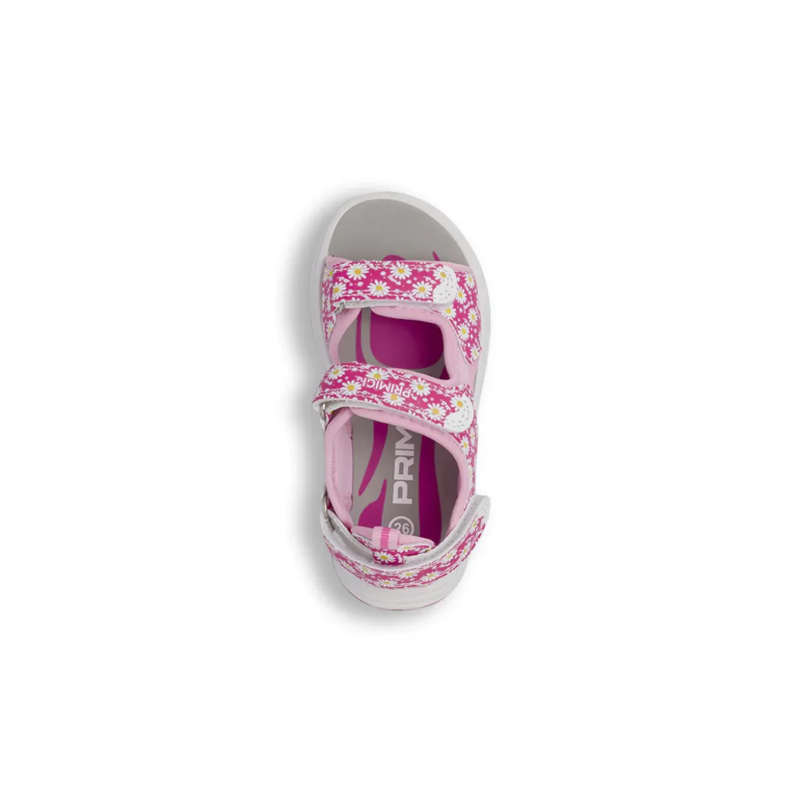Sandali Primi passi da Bambina fucsia con fiori e strappo Primigi