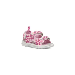 Sandali Primi passi da Bambina fucsia con fiori e strappo Primigi