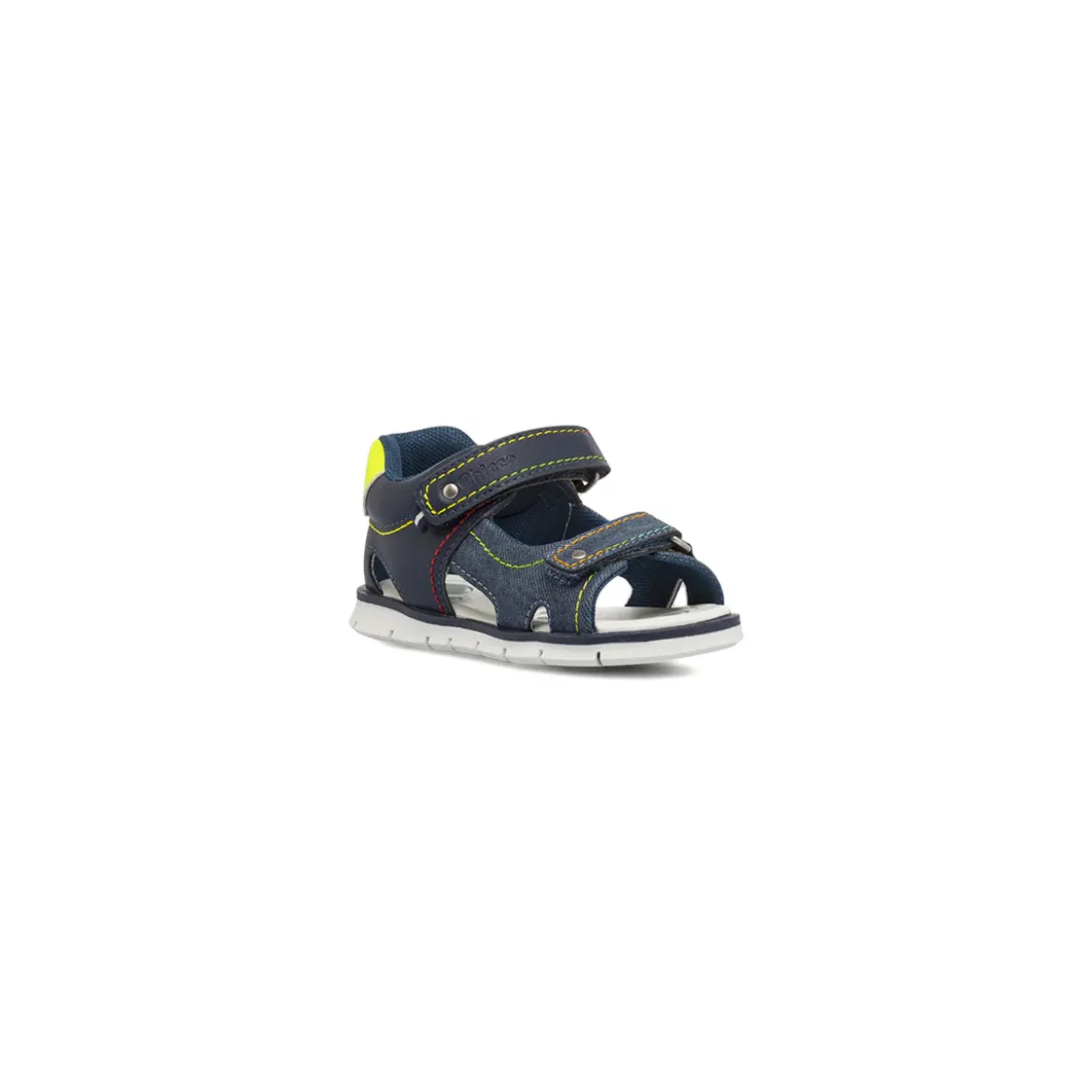 Sandali primi passi da Bambino blu effetto denim con strappo Chicco