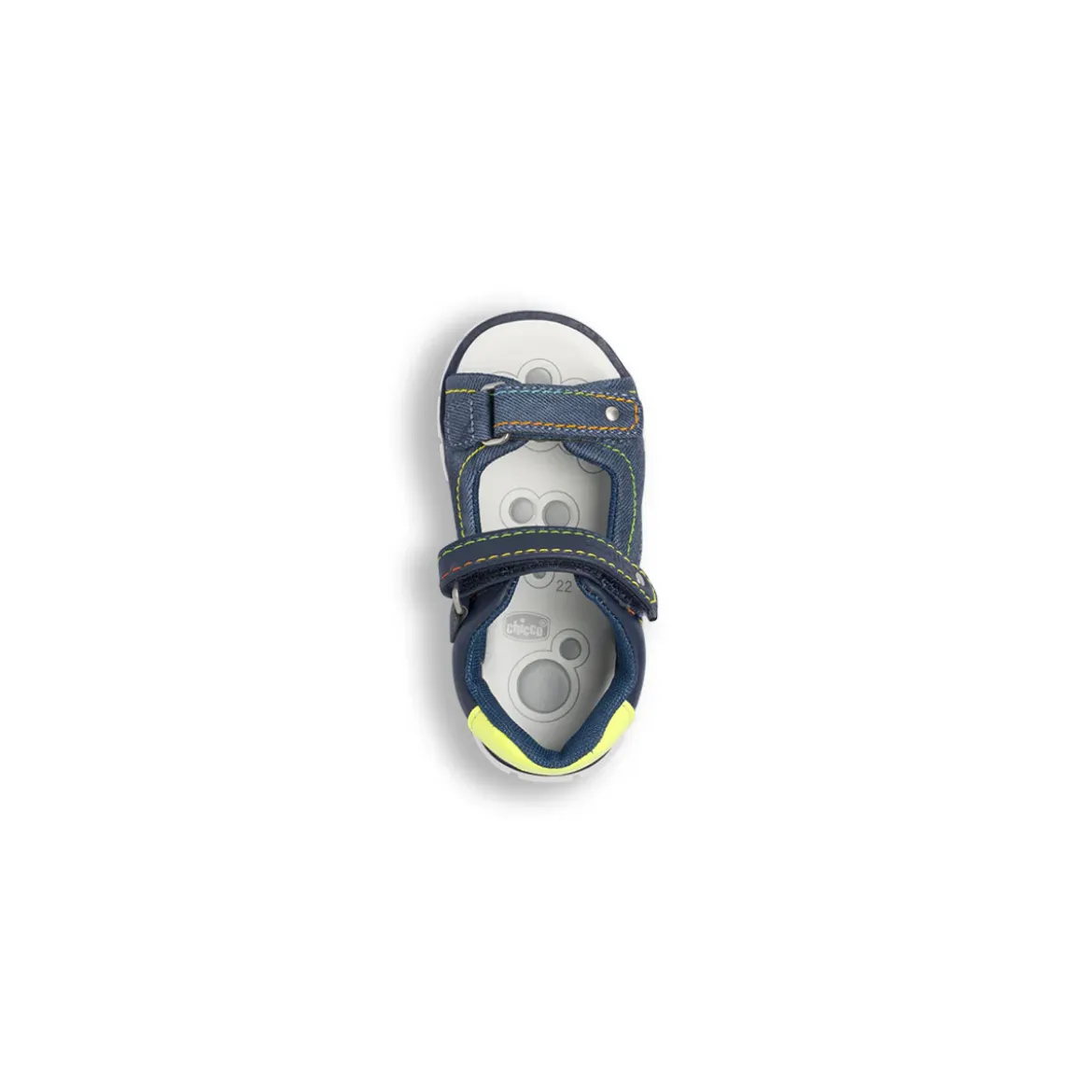 Sandali primi passi da Bambino blu effetto denim con strappo Chicco