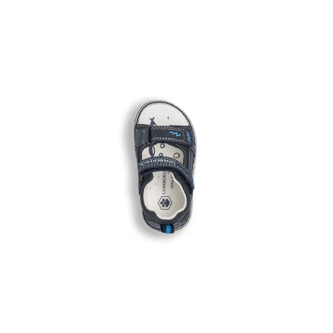 Sandali primi passi da Bambino blu con soletta in pelle Lumberjack