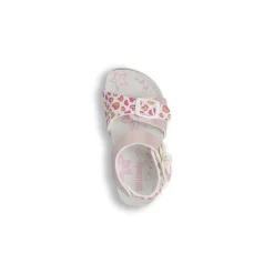 Sandali rosa da Bambina con fantasia a cuori glitter e fiore Settenote
