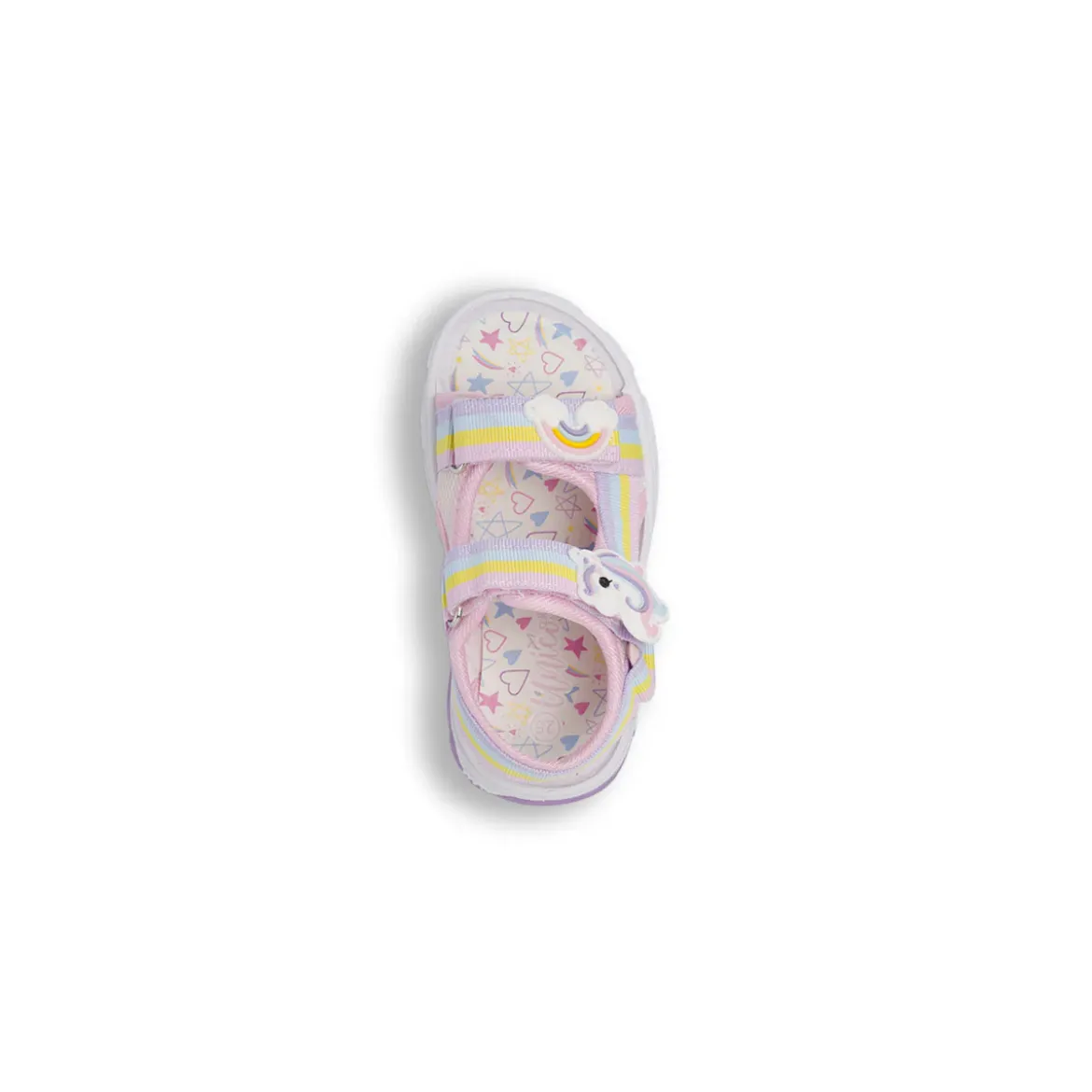 Sandali rosa da Bambina con patch unicorno e arcobaleno Unicorno