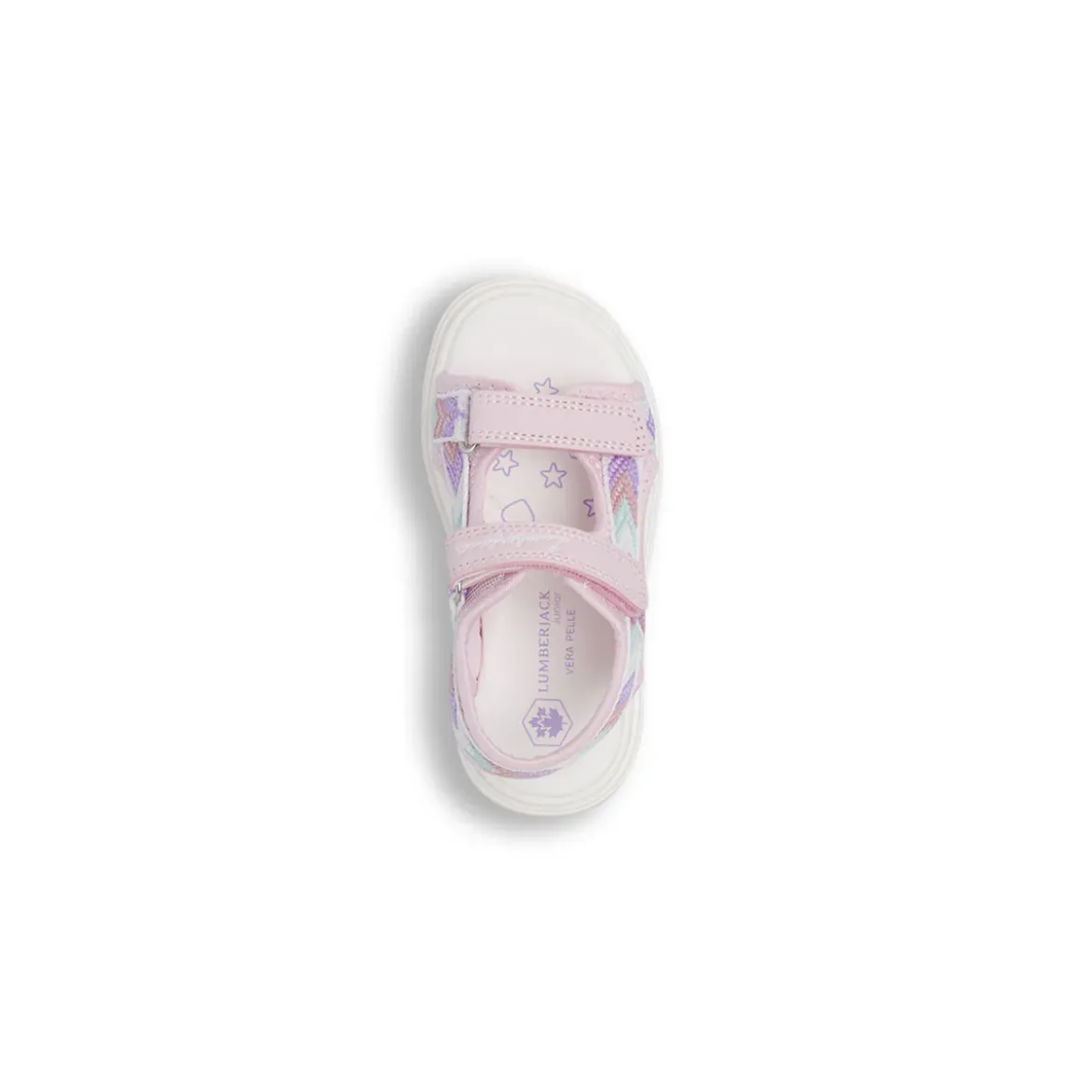 Sandali rosa da Bambina con ricami multicolor e strappo Lumberjack