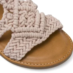 Sandali rosa da Ragazza in tessuto effetto crochet Dieci Baci