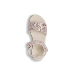 Sandali rosa iridescente da Bambina con fiori e farfalle Dieci Baci