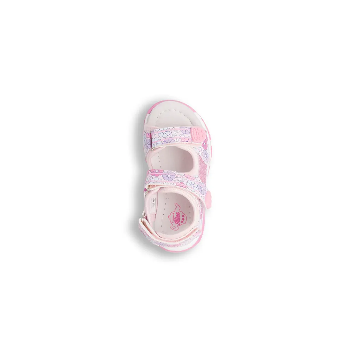 Sandali rosa Primi Passi Bambina con fiori e glitter Le Scarpe di Alice