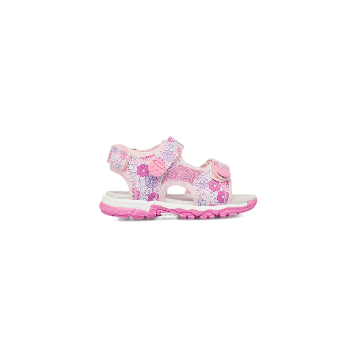 Sandali rosa Primi Passi Bambina con fiori e glitter Le Scarpe di Alice