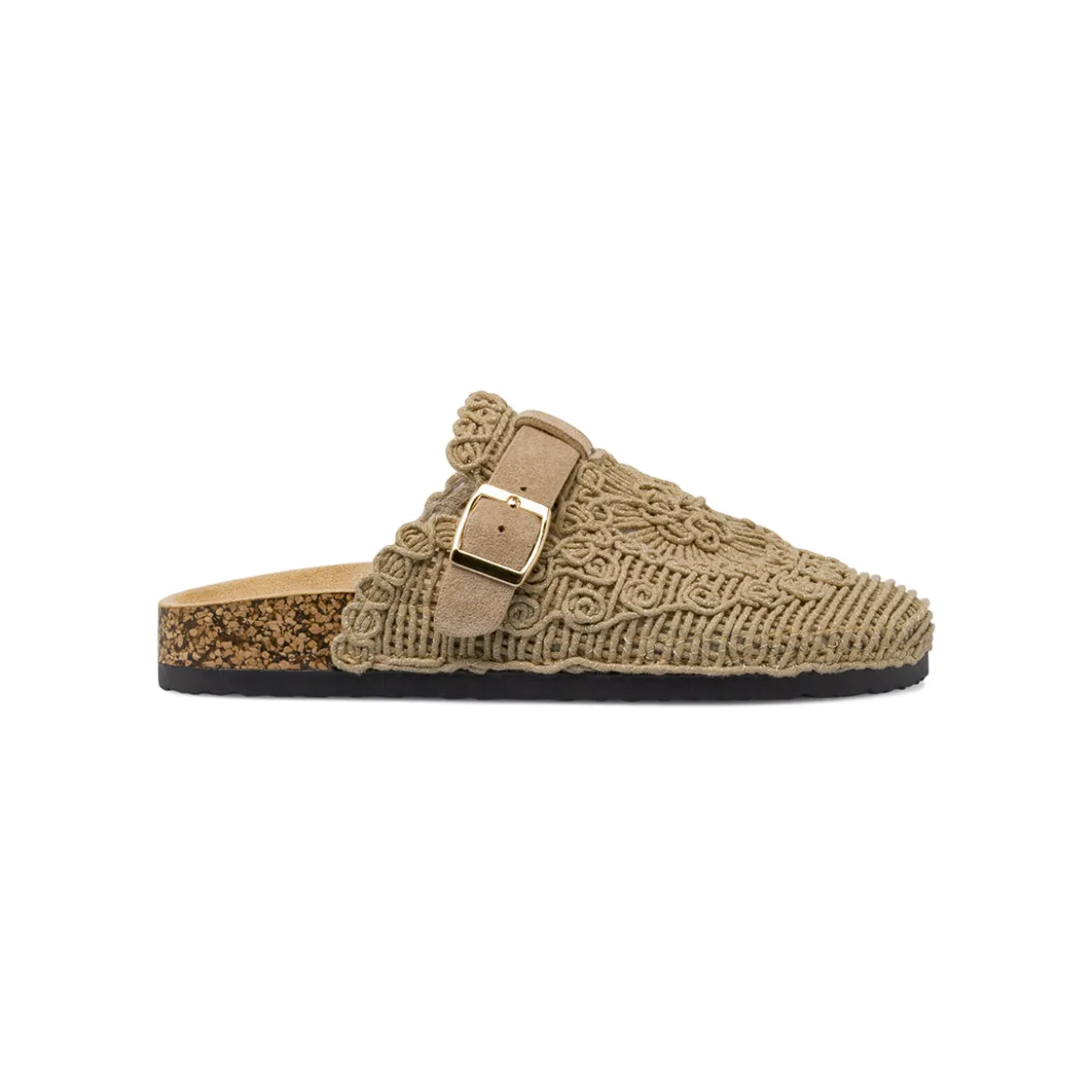 Sandali Sabot Beige da Donna con lavorazione intreccio Lora Ferres