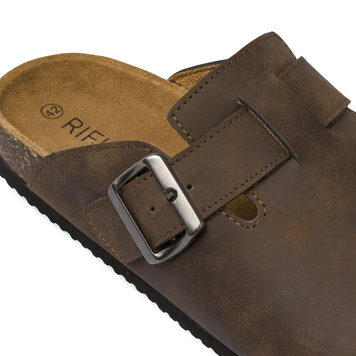 Sandali sabot marroni da Uomo con soletta in pelle Riflessi Urbani