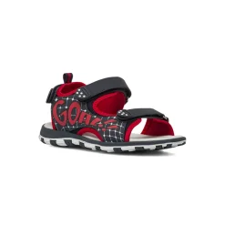 Sandali sportivi da Ragazzo blu con scritte rosse e strappo Space Boy