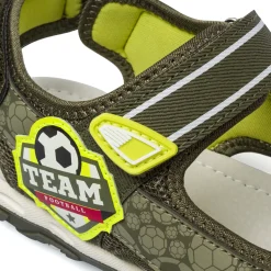 Sandali sportivi da Ragazzo verdi con patch color lime Space Boy