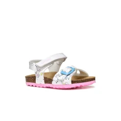 Sandali traspiranti bianchi da Bambina con unicorni e fibbie Geox