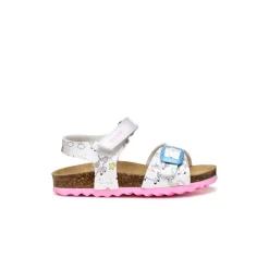 Sandali traspiranti primi passi da Bambina bianchi con fibbie Geox