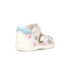 Sandali traspiranti primi passi da Bambina bianchi con stampe Geox