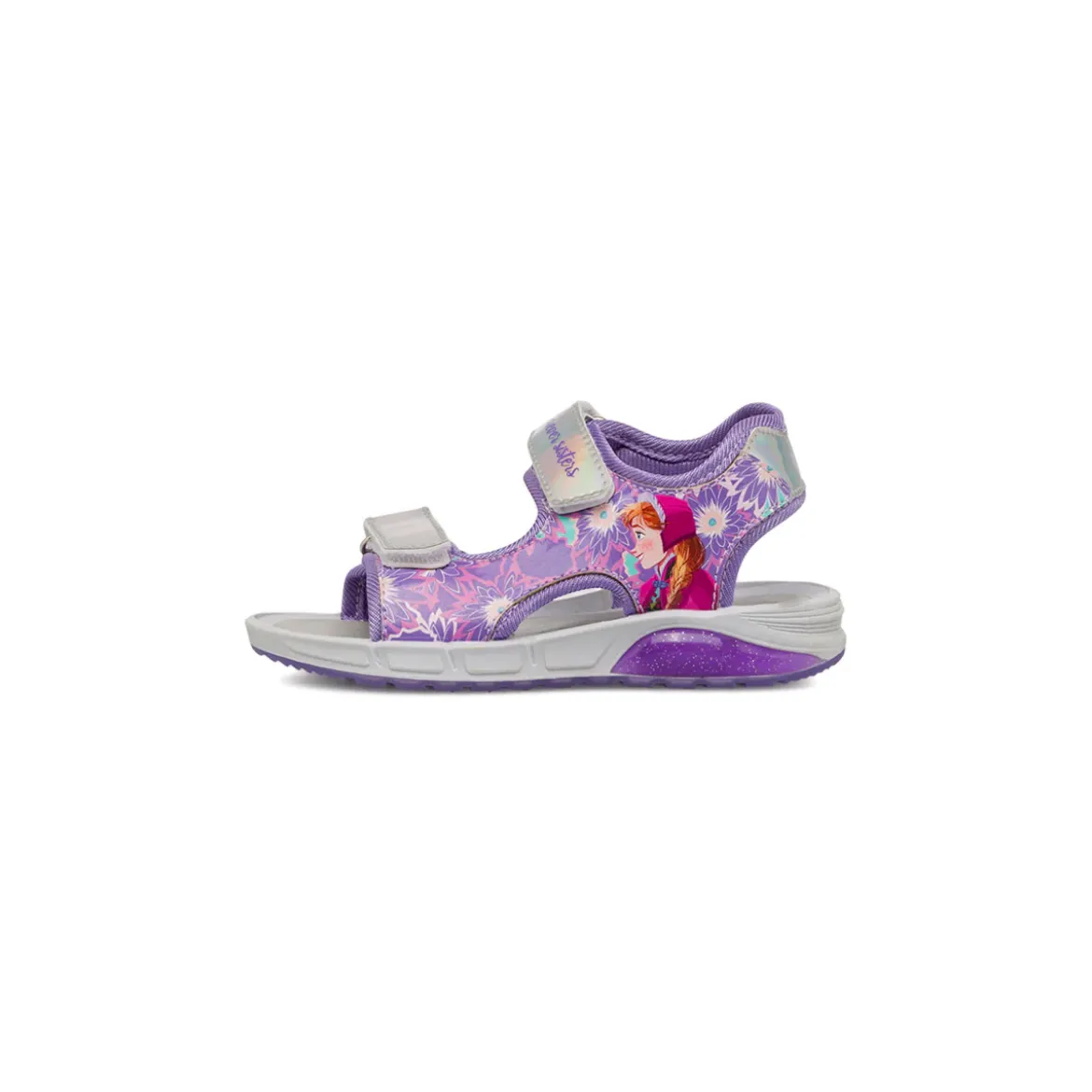 Sandali viola da Bambina con chiusura a strappo e stampa Frozen