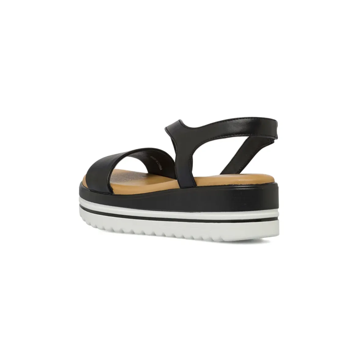 Sandali Zeppa Comfort da Donna neri con fondo carrarmato 4,5 cm P Soft