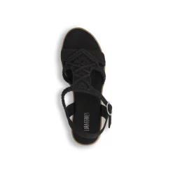 Sandali Zeppe 10 cm Neri Donna con fasce intrecciate Lora Ferres