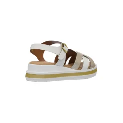 Sandali Zeppe Comfort Bianchi da Donna con inserto argentato P Soft