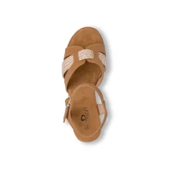 Sandali Zeppe Comfort color Cuoio da Donna con tacco 8 cm P Soft