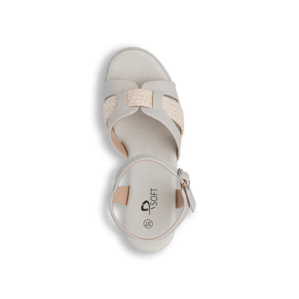 Sandali Zeppe Comfort Grigi da Donna con Plateau e Tacco 7 cm P Soft