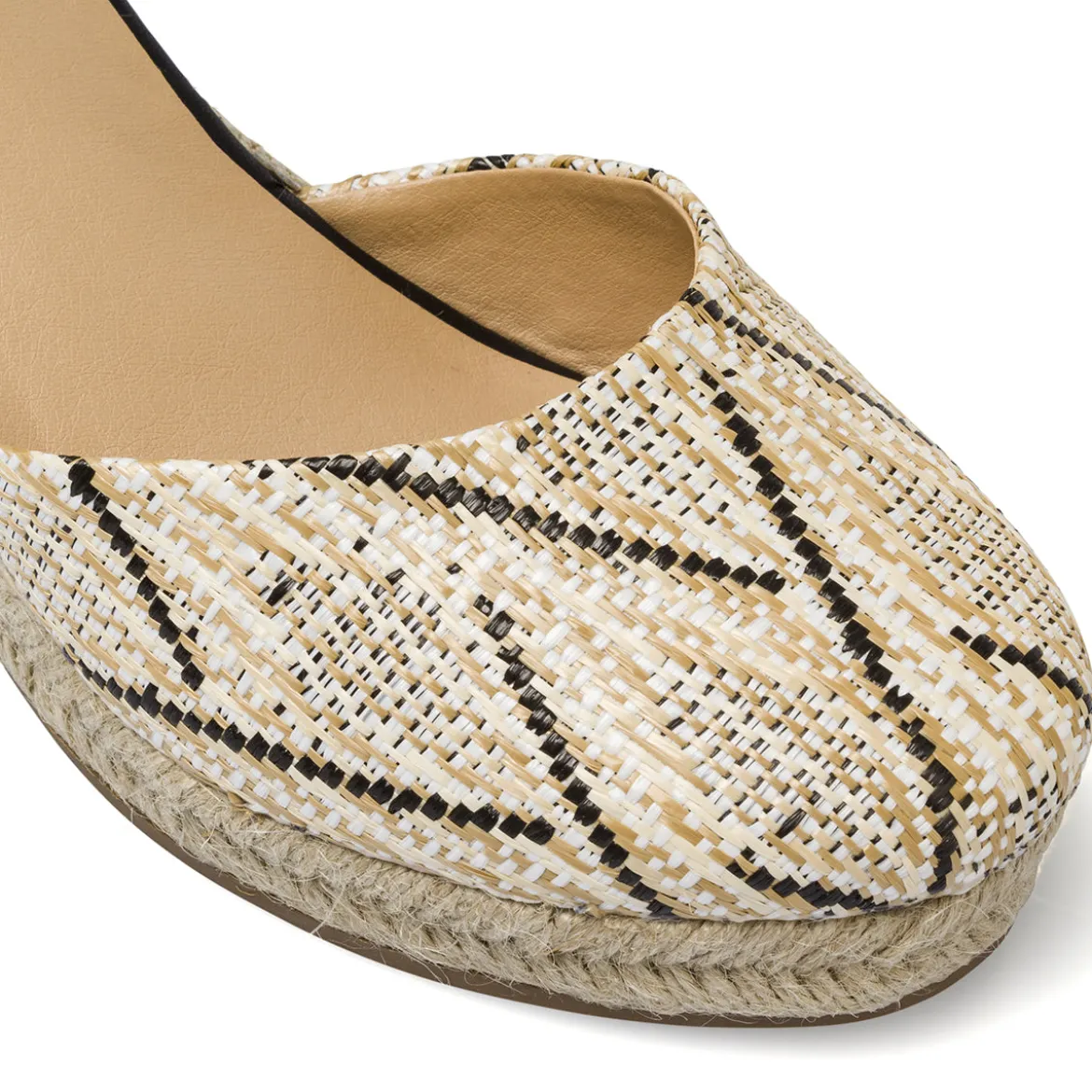 Sandali Zeppe espadrillas nere e beige da Donna Lora Ferres