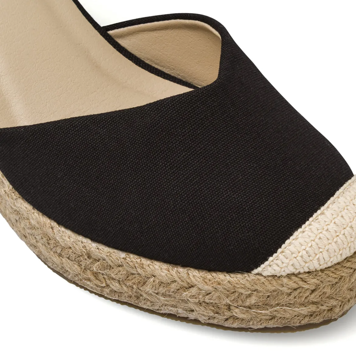 Sandali Zeppe nere da Donna stile espadrillas con lacci Lora Ferres