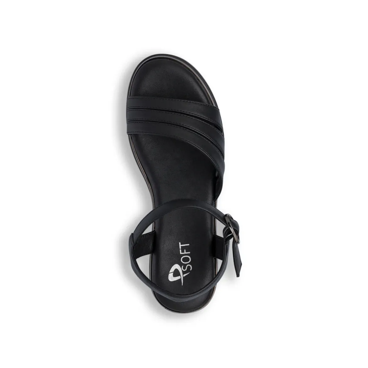 Sandali Zeppe Neri da Donna Comfort con cinturino P Soft