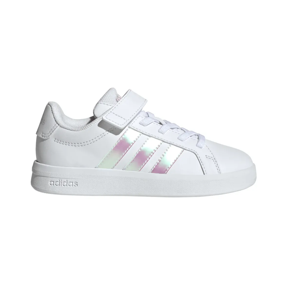 Scarpe Bambina Bianche con Strisce Iridescenti adidas Grand Court 3.0