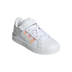 Scarpe Bambina Bianche con Strisce Iridescenti adidas Grand Court 3.0
