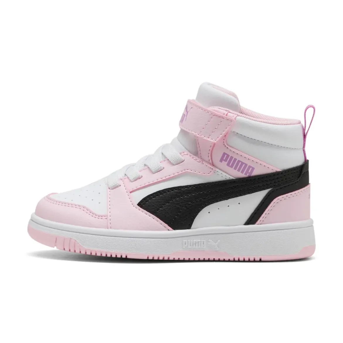 Scarpe Bambina Rosa e Bianche Mid con Strappo Puma Rebound V6