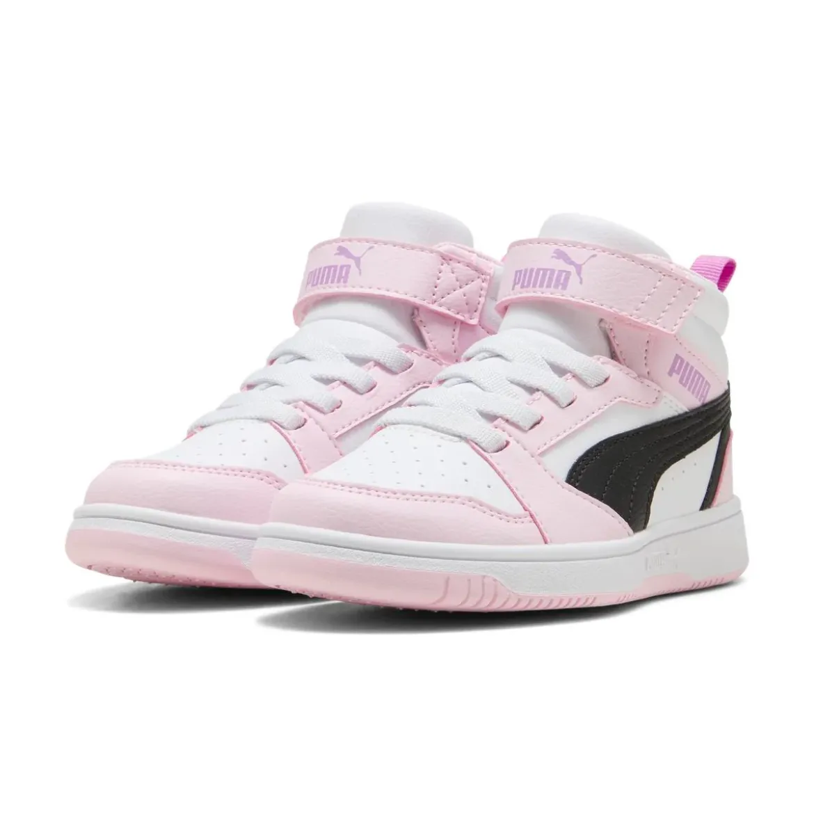 Scarpe Bambina Rosa e Bianche Mid con Strappo Puma Rebound V6