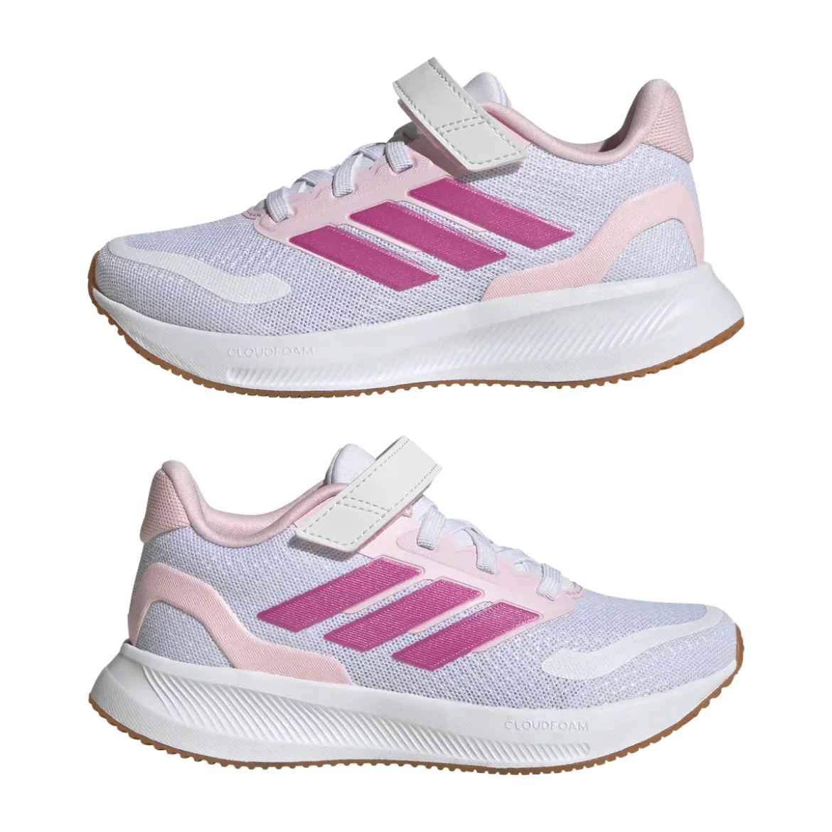 Scarpe da Bambina bianche e rosa con strappo adidas Runfalcon 5
