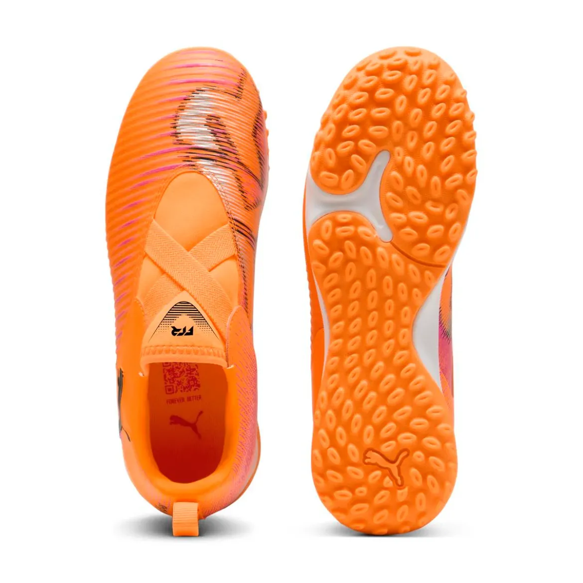Scarpe da Calcetto slip-on da ragazzo Puma Futuro 8 TT arancioni