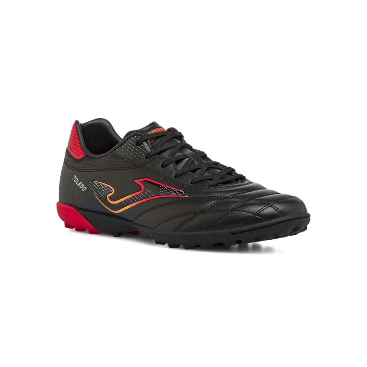 Scarpe da calcetto TF da Uomo nere con dettagli rossi Toledo Joma