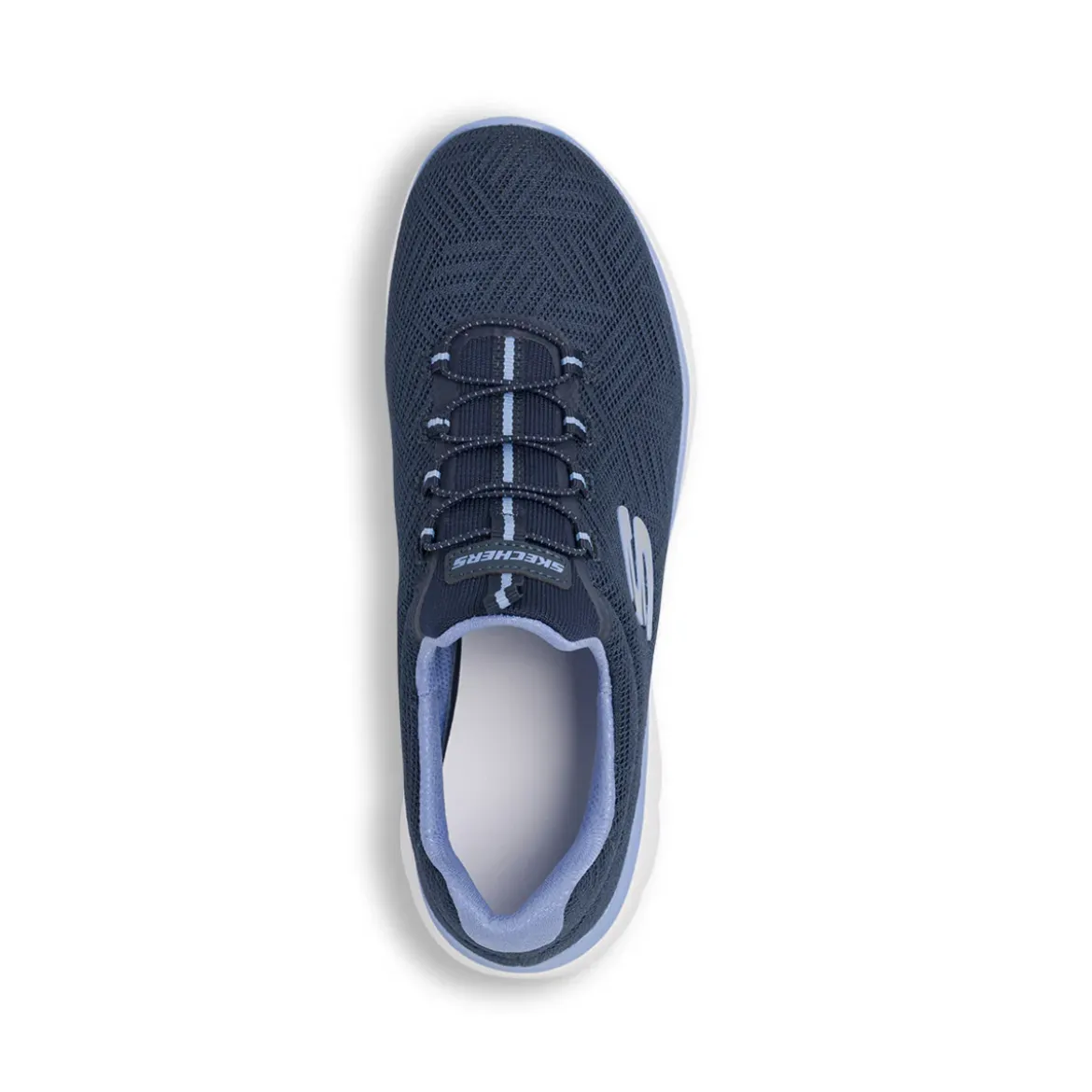 Scarpe da Donna blu in tessuto con lacci elastici Skechers Summits