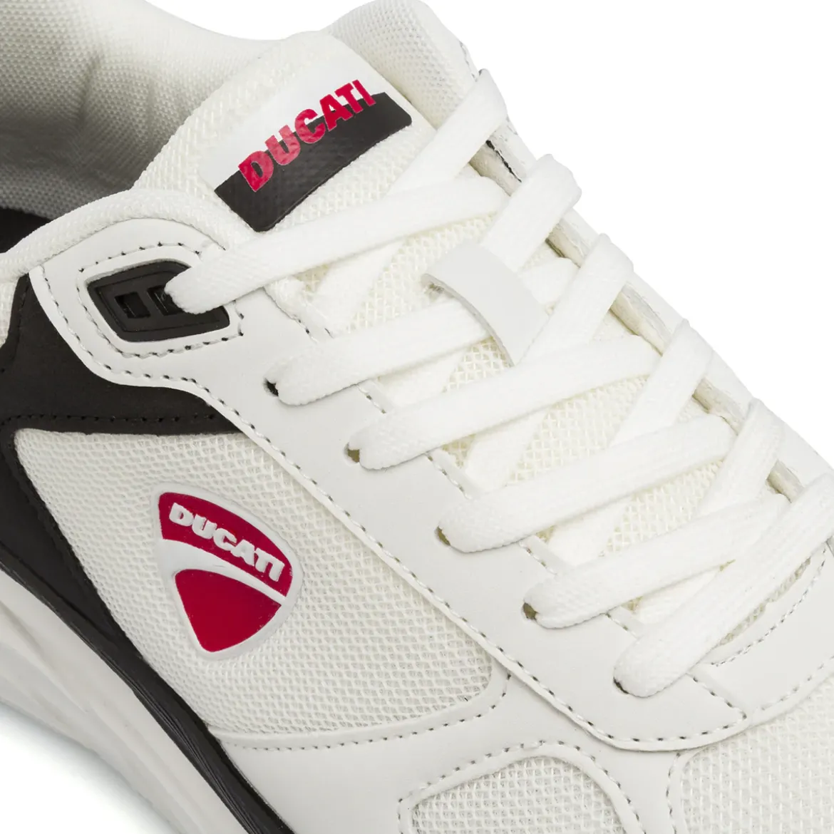 Scarpe da ginnastica bianche da Uomo con inserti neri e grigi Ducati