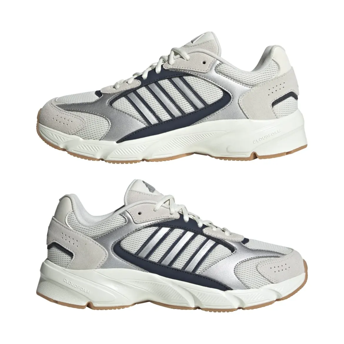 Scarpe da ginnastica da uomo Rétro bianche grigie con dettagli blu adidas Crazychaos 2000