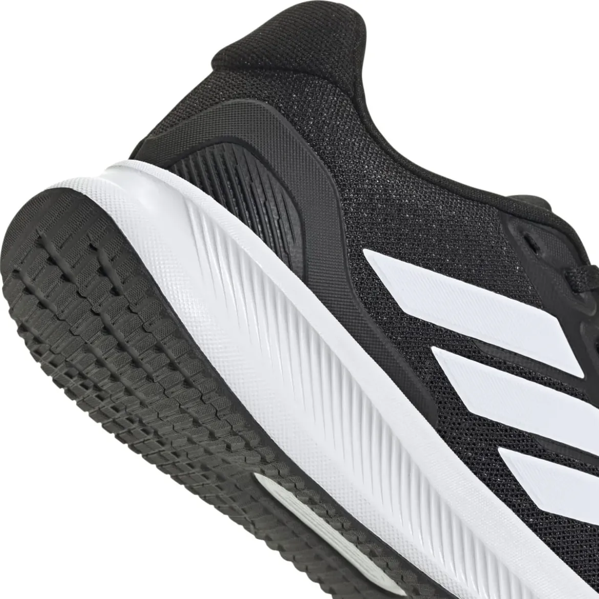 Scarpe da ginnastica nere e bianche da ragazzo con logo adidas Runfalcon 5