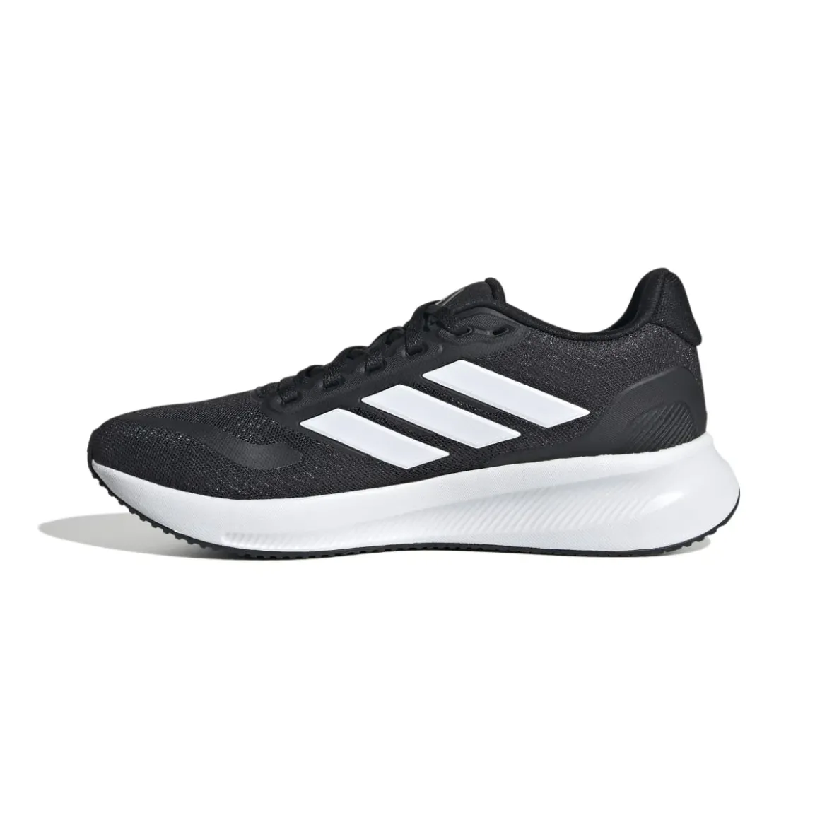 Scarpe da ginnastica nere e bianche da ragazzo con logo adidas Runfalcon 5