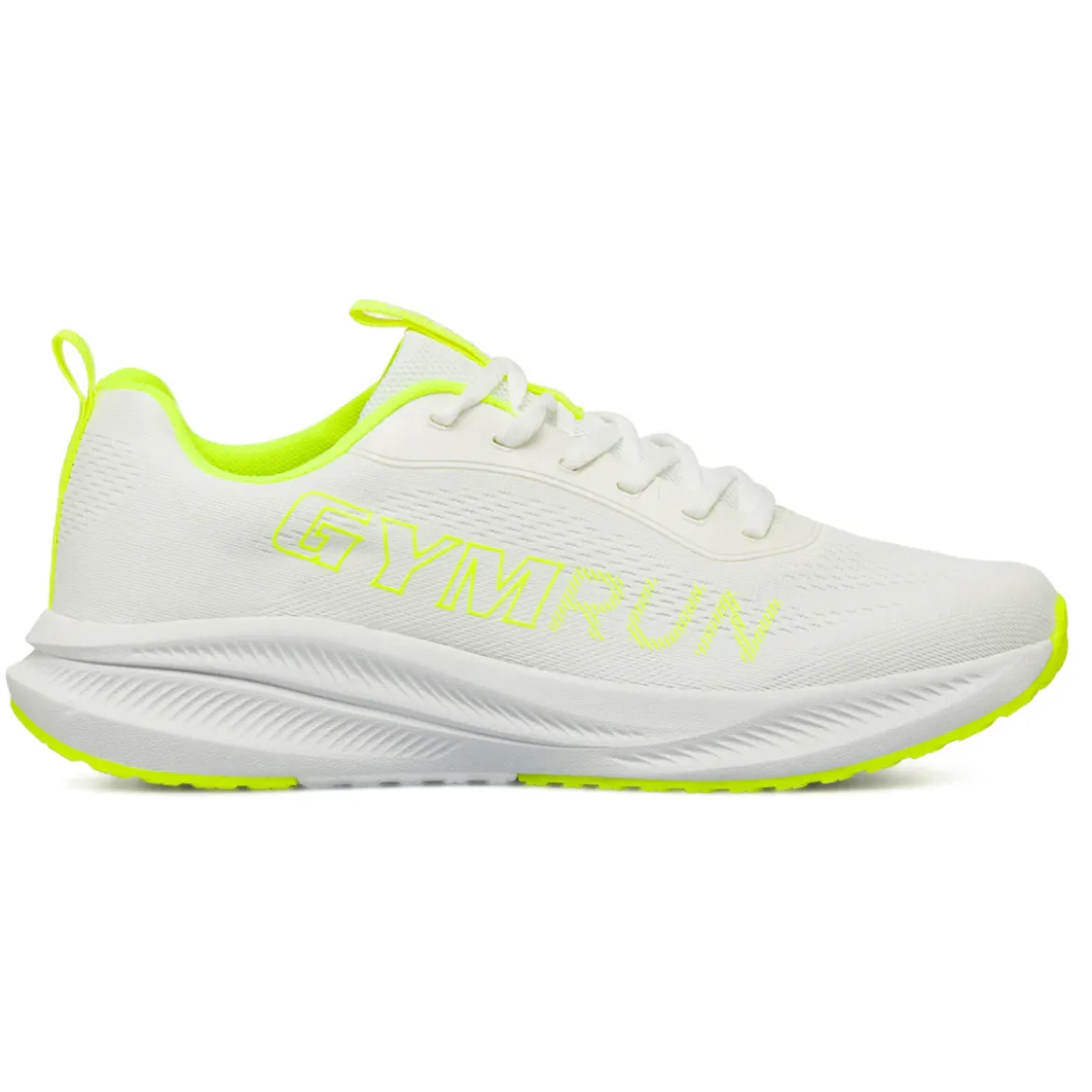 Scarpe da running da uomo bianche con dettagli giallo fluo GymRun