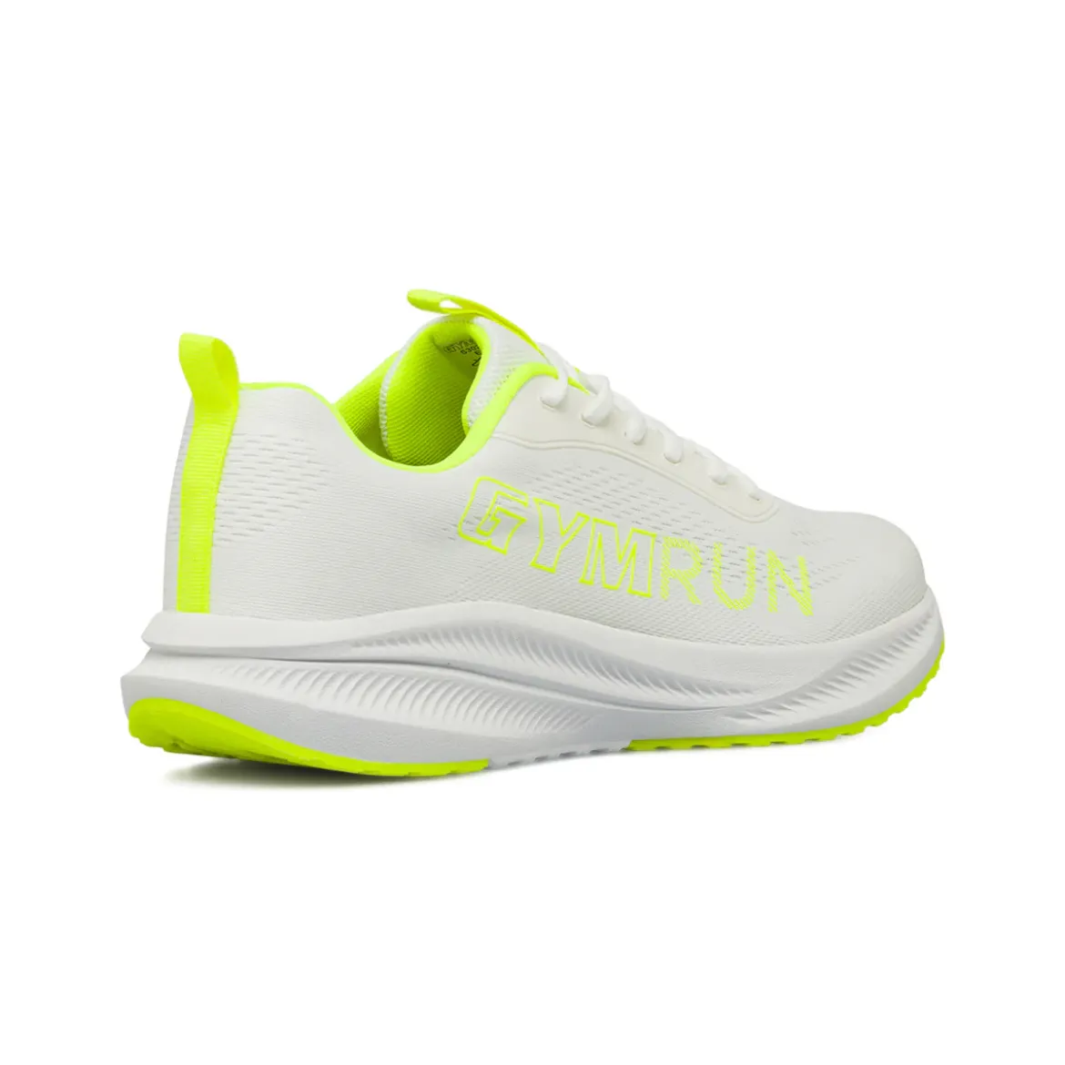 Scarpe da running da uomo bianche con dettagli giallo fluo GymRun