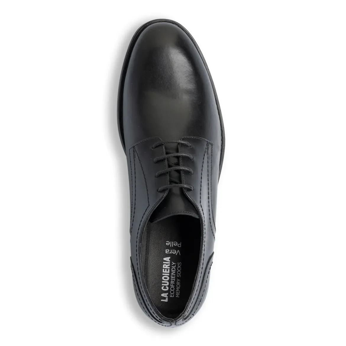 Scarpe Eleganti Uomo nere in pelle con allacciatura Derby La Cuoieria