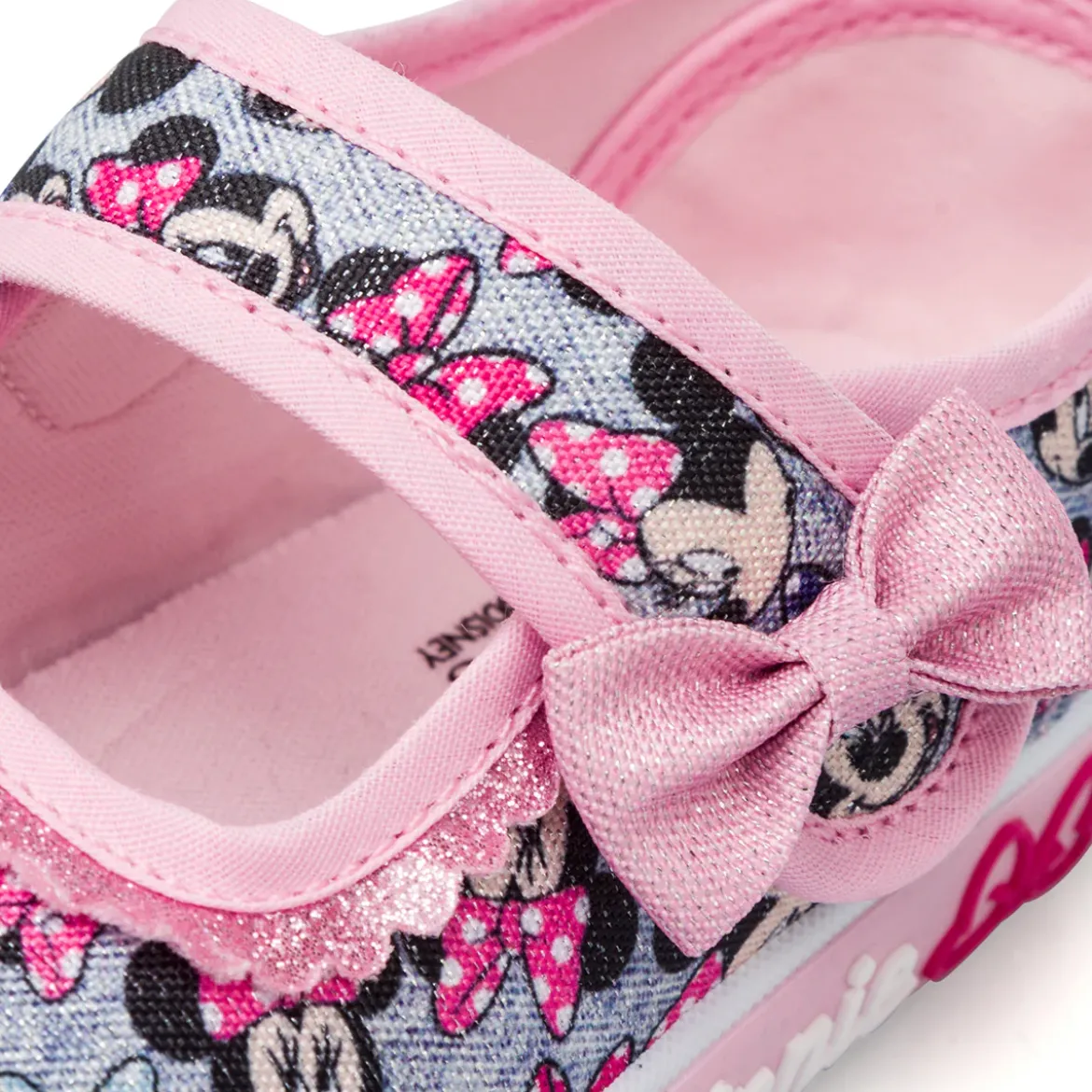 Scarpe Minnie rosa da Bambina con fiocco e chiusura con strappo